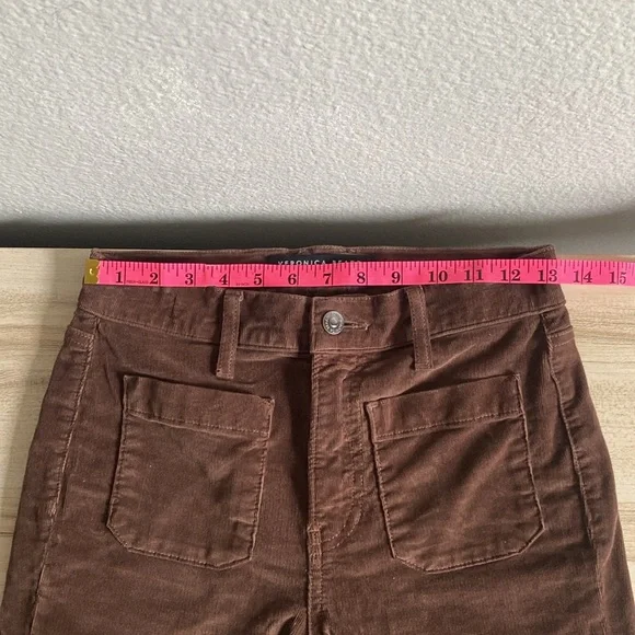 Veronica Beard Sheridan Bell Bottom Flare Corduroy Pants in Brown Size 25 - Picture 10 of 15